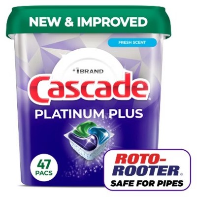 Cascade Platinum Plus Pods Dishwasher Detergent - Mountain Scent - 47ct