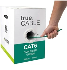 cat6 cable 1000ft, true cable conductor solid bare copper size 23AWG