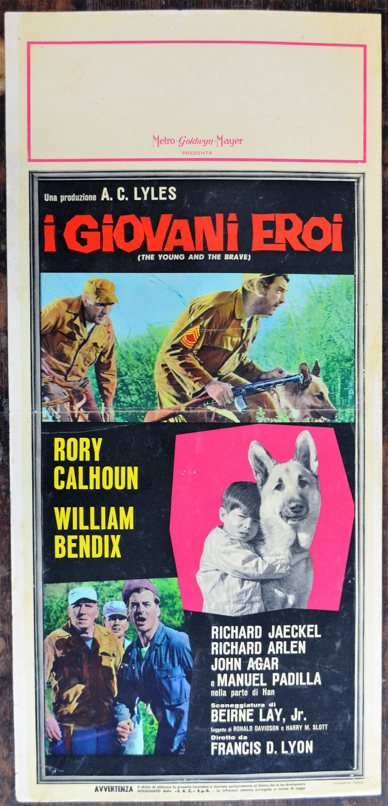 Locandina originale film I giovani eroi (1963) - Regia di Francis D. Lyon