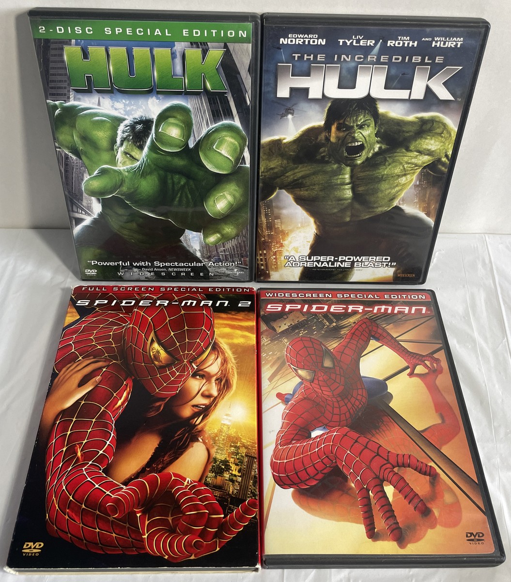 Spider-Man 1 And 2 / Hulk / Incredible Hulk DVDs | eBay