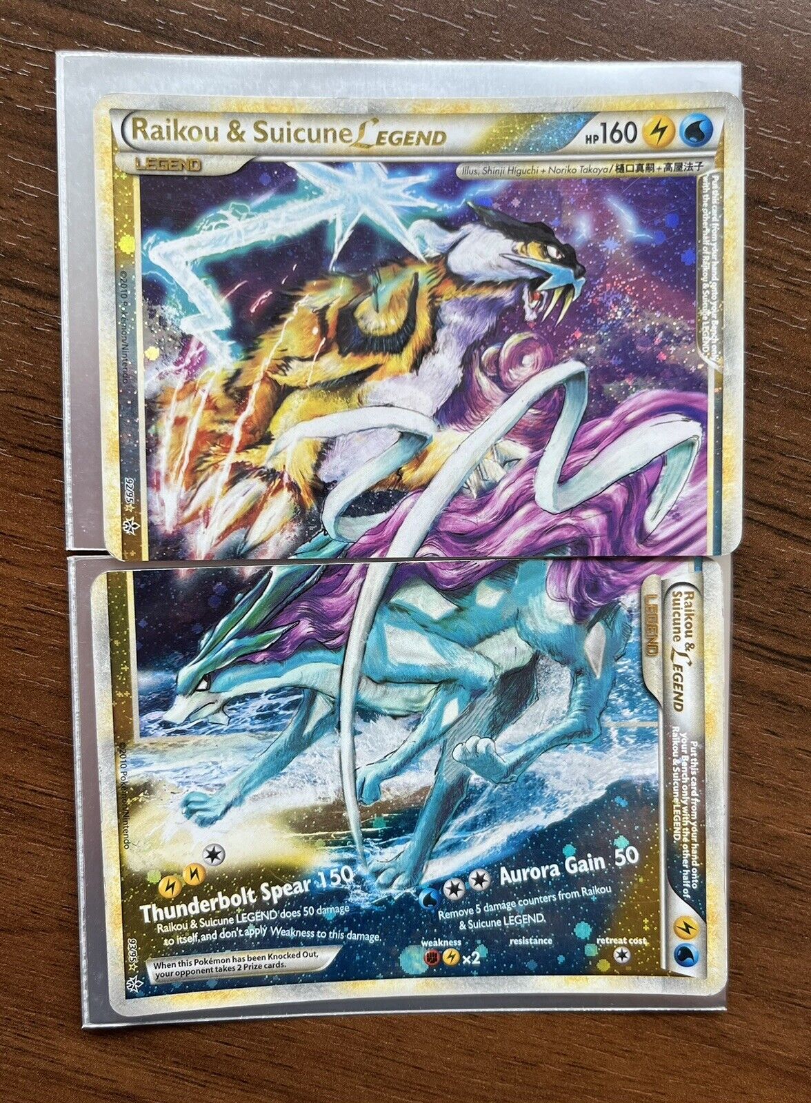 Raikou & Suicune Legend Top and Bottom Sequential Set 92/95&93/95 -  Pokémon TCG