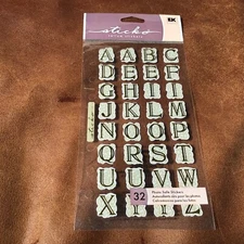 RETIRED STICKO THEMED SCRAPBOOK STICKERS GOLD ILLUMINATED ABCs *