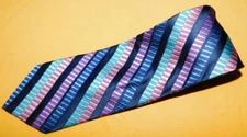 ALTEA MILANO MADE IN ITALY MULTI COLOR STRIPED TIE - NECK TIES - DESIGNER TIES.