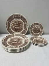 VINTAGE: ALFRED MEAKIN "FAIR WINDS 5 Dinner Plates  3 Dessert Plates