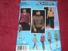🌺  SIMPLICITY #0689 - LADIES SINGLE-DOUBLE BREAST JACKET PATTERN 4-12 FF