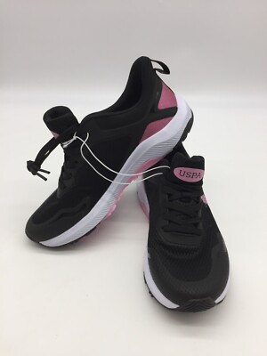 Polo Women's lace Up Sneakers Black/Pink/White Size