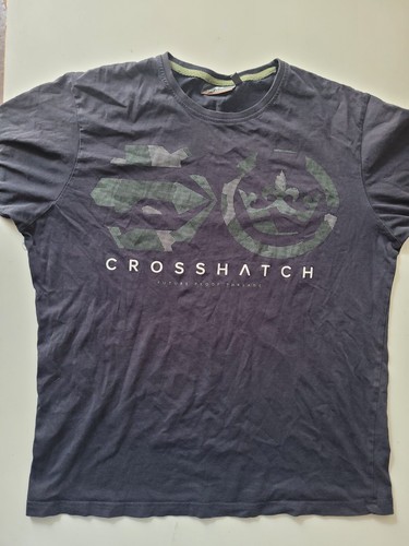 MENS CROSSHATCH BLACK LABEL T-SHIRT XL NAVY