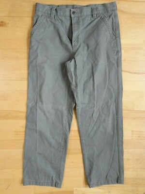 LL BEAN men's heavy weight 100% cotton canvas pants 36 x 32 outdoors Olive | eBay