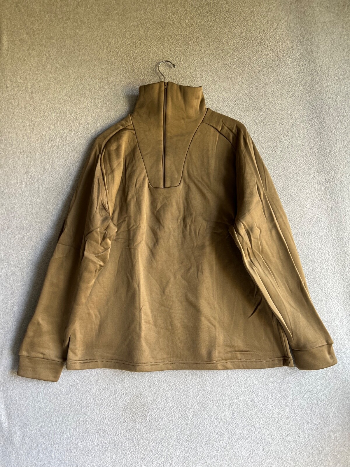 Military Undershirt Cold Weather Mens 2XL Brown 1/2 Zip Fleece