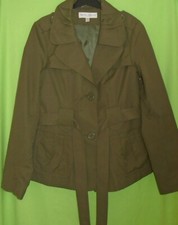 Edina Ronay Trench Jacket khaki green cotton ...