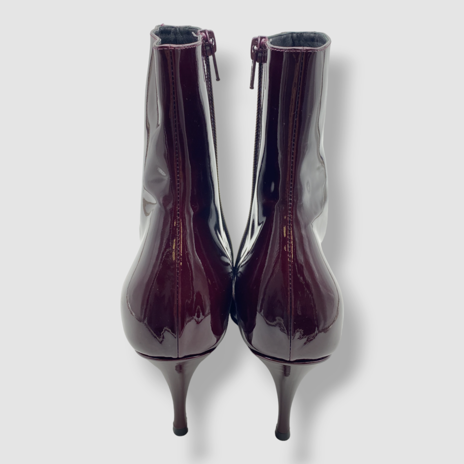 Stivali stivali Saint Laurent da donna rossi in pelle verniciata $1195 taglia 39