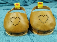 Build - A - Bear Workshop tan leather heart Sandal Back Closed Toed Shoes Only