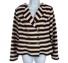 CAbi Love Carol Collection Women's Casual Retro stripe Jacket Blazer Size 6