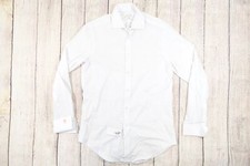 CALVIN KLEIN CK WHITE MEDIUM STEEL SLIM HERRINGOBONE BUTTON FRONT SHIRT DEFECT