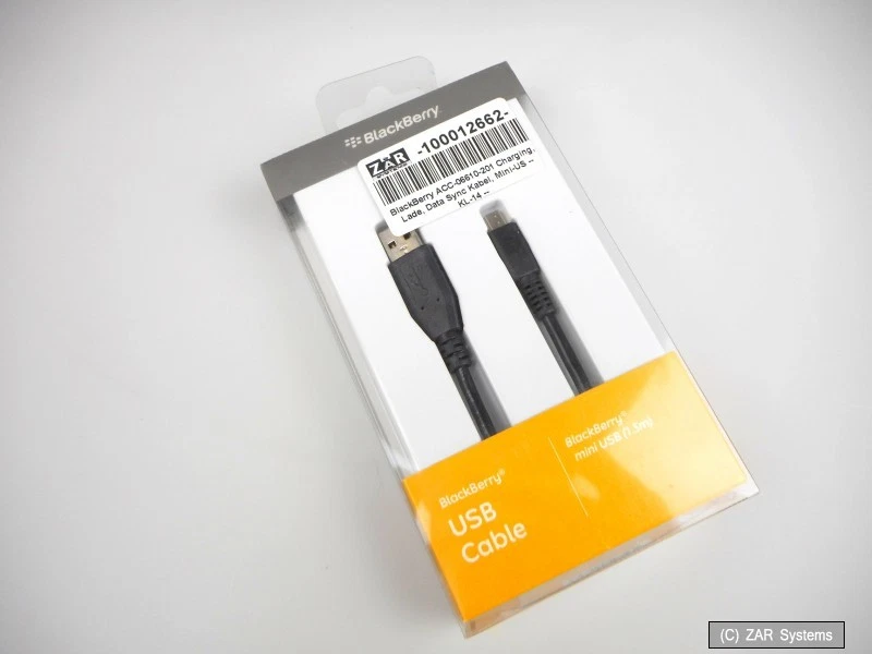 BlackBerry ACC-06610-201 Charging, Lade, Data Sync Kabel, Mini-USB, 1.5m, Black - Bild 1 von 1