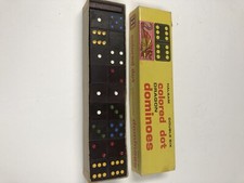 HALSAM Double Six DRAGON DOMINOES Wooden 28 Pieces No. 622 Vintage Complete