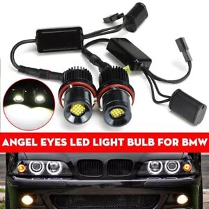 2X 80W Angel Eyes Halo LED Light Bulb For BMW E39 E53 E65 E66 E60 E61 160W 7000K