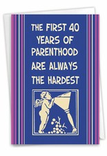 1 Funny Blank All Occasions Greeting Card -First 40- Envelope Included, USA-Made