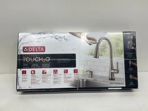 Delta Greydon Touch2O 1 Handle Pull Down Sprayer Kitchen Faucet Stainless Steel