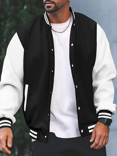 Men's Spring Fall Thin Bomber Jacket Full-Zip Sportswear Lightweight Casual Coat - product listing photo
