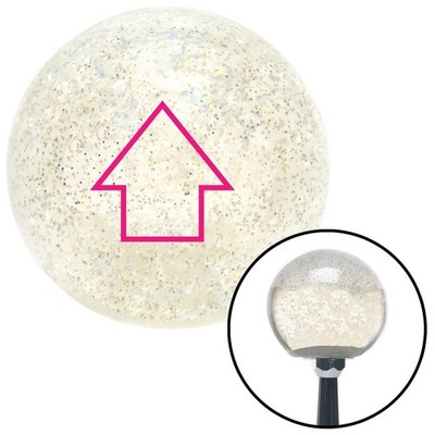 Pink Classic Arrow Up Clear Metal Flake Shift Knob w/ M16x1.5 Insert Shifter
