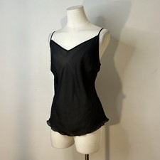 Y2K Sheer Black Tank Top Whimsigoth Witchy Alt Fairy Grunge Goth 39-44 Inch Bust