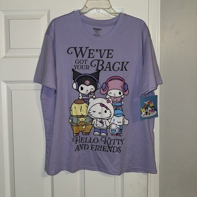 New Sanrio Hello Kitty & Friends ''We ve Got Your Back'' Purple Graphic Tee