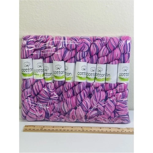 10 NEW (~500g total, ~50g ea.) 100% Cotton Variegated Hanks in Wild Orchid video thumbnail