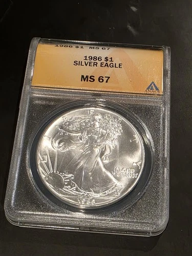 1986 American Eagle Silver Dollar $1 ANACS MS67  (1st Year)