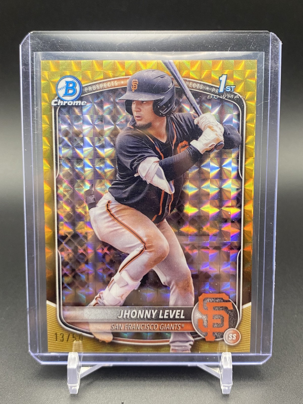 2025 Bowman Chrome 1st Bowman Jhonny Level Gold Geometric SSP /50 #BCP-147