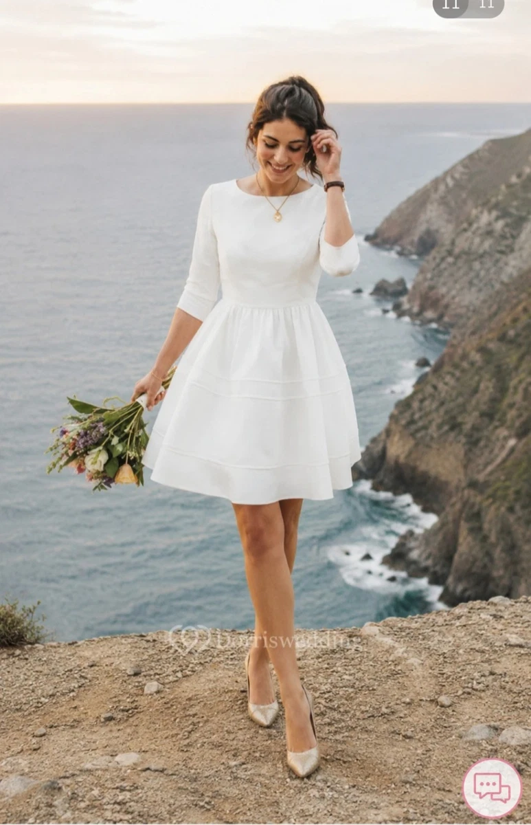 simple short lace wedding dress 18 Trendy Lace Short Wedding Dresses