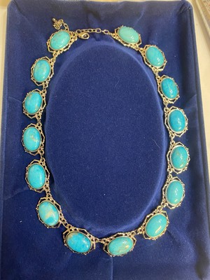 Camrose & Kross Jacqueline Kennedy faux turquoise statement necklace