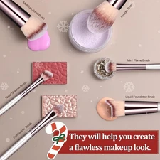 BS-MALL Makeup Brush Set 18 Pcs Premium Synthetic Foundation Powder Concealers E