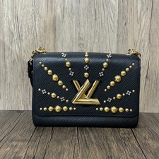 HJ-034 Pre-owned Louis Vuitton Twist Watermark Leather Studded ChainShoulder Bag