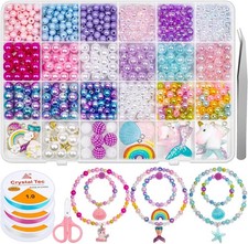 773Pcs Mermaid Unicorn Beads Charms DIY Jewelry Making Bracelet Gemstone Craft