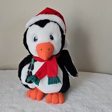 Coca-Cola Plush Penguin Stuffed Animal w/ Santa Hat, Scarf  Coke Bottle 1998