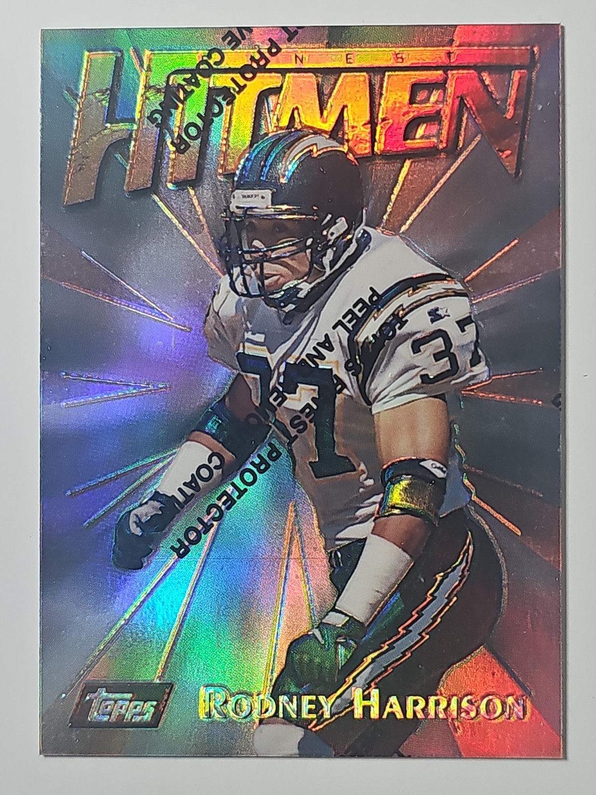 RODNEY HARRISON 1997 Topps Finest REFRACTOR Rookie Card RC SP #46 - RARE 24 pic