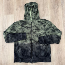 John Varvatos Hoodie sz M Green Full Zip Sweatshirt Terry Ombre Antone