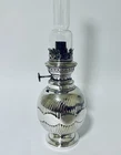 Antique Victorian Silver Plated Oil Lamp Burner by Mappin and Webb with Chimney