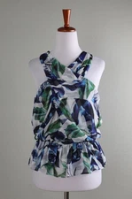 WHITE HOUSE BLACK MARKET NWT $89 Printed Peplum Halter Top Dress Size 6