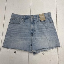 Madewell Shorts Womens 31 Blue The Perfect Jean Short High Rise Denim Raw Hem