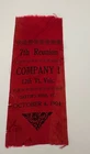 7th Reunion Ribbon 12th Vermont Infantry Regiment- Co I. Sexton River Vt. 1904
