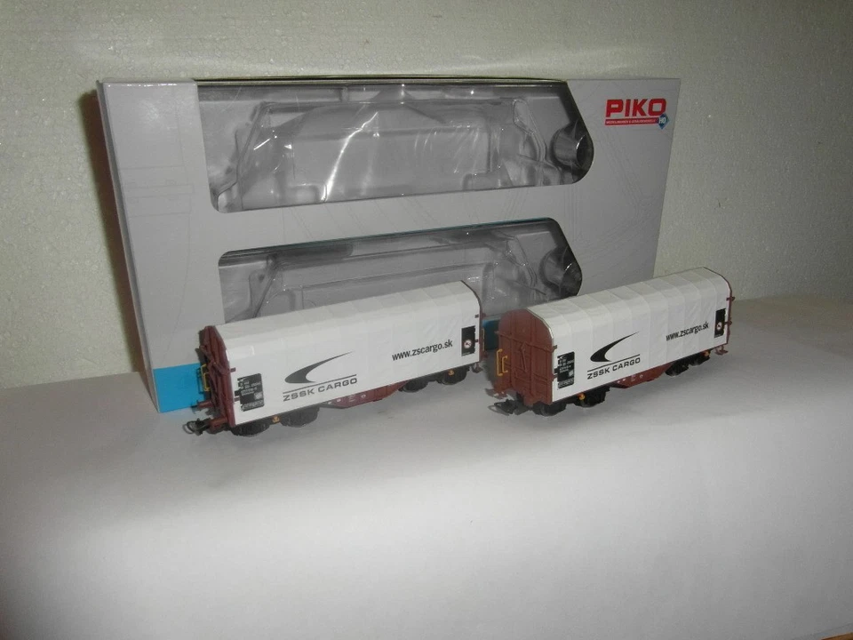 PIKO HO Schiebeplanenwagen  SET der ZSSK CARGO SLOVAKIA 2x Shimmns  Neu m Ok.