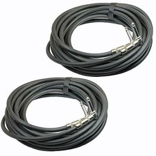 2 PACK 20 ft foot PLOYNK right angle to 1/4 PA DJ stage monitor speaker cables