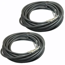 2 PACK 20 ft foot PLOYNK right angle to 1/4 PA DJ stage monitor speaker cables