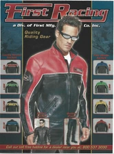 First Racing Motorcycle Leathers Print Ad,Motorcycle Leathers Ad,First Racing Ad