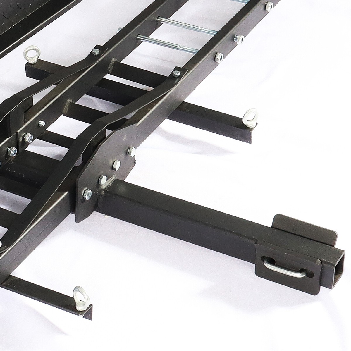 Aluminum Motorcycle Trailer Carrier - 2 Hitch Receiver Rack With Ramp, 440lb Capacity, Anti-Wobble