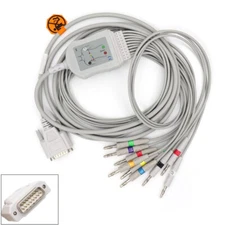 10Lead ECG EKG Cable Suitable To Edan SE-601A,SE-12,SE-1200 Banana4.0