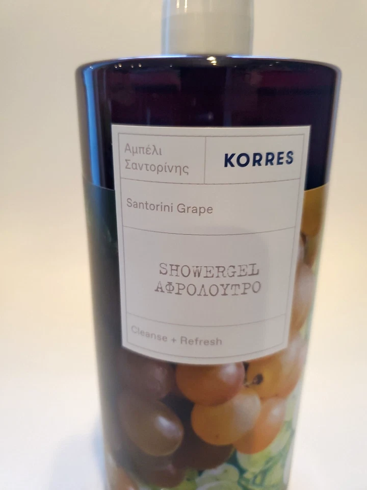 Nuevo gel de ducha de uva KORRES Santorini Jumbo 1 litro tamaño 33,81 fl oz Foto 3 de 3