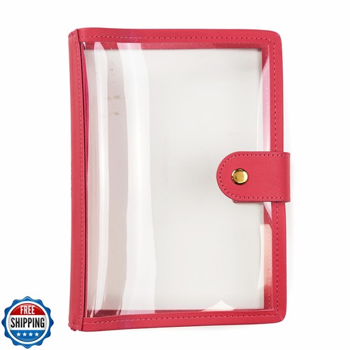 Erin Condren Clear Petite Planner Folio, Clear On the Go Folio with Fuchsia V